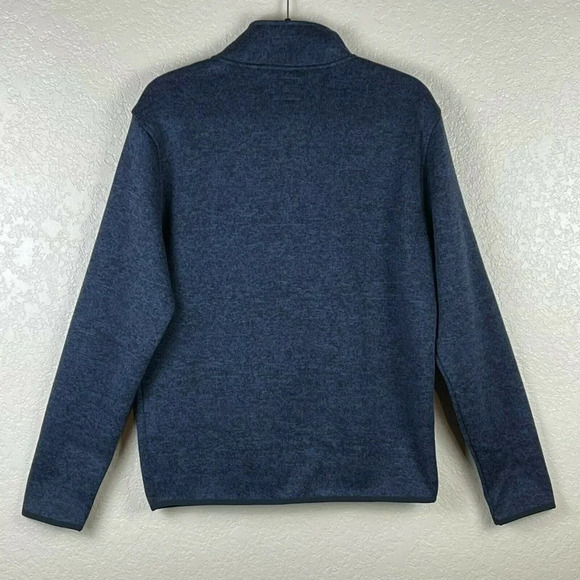 J.Crew Sweater Men's Sz S Pullover Fleece 1/4 Zip Mock Neck Heather Blue - Picture 3 of 7